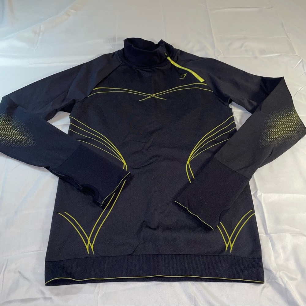 Gymshark Navy and‎ Yellow Pullover